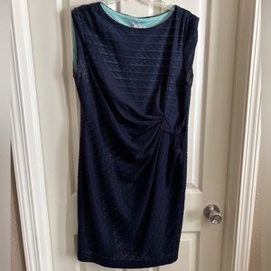 Db Established 1962 women's  navy blue W/teal sleeveless midi dress size 14